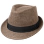 Classic Herringbone Trilby Hoed by Lipodo bruin-beige
