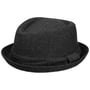 Diamond Crown Herringbone Wollen Hoed by Lipodo zwart-grijs