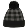 Checked Beanie Pomponmuts grijs