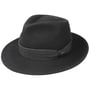 Contrast Double Ribbon Bogart Hoed by Lipodo zwart