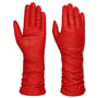 Long Shaft Dames Leren Handschoenen by Caridei rood