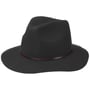 Fine Wool Fedora Hoed met Leren Band by Lierys zwart