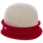 Twotone Woolmark Cloche Hoed by Seeberger rood