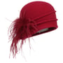 Walkloden Muts met Pluimen by bedacht rood