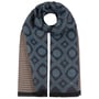 Two Patterns Katoenen Sjaal by Stetson blauw-grijs