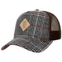 HFT Check Logo Patch Tweed Pet by Djinns donkerbruin