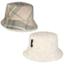 Doriet Check Bucket Omkeerbare Hoed by Mayser lichtbeige