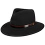 Cagliero Haarvilthoed met Leren Band by Borsalino zwart