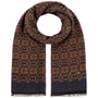 Jaquard Geometrics Katoenen Sjaal by Stetson donkerblauw-bruin