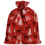 Cadeauzakje Reindeer 30 cm x 40 cm rood