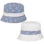 Cotton Check Bucket Omkeerbare Hoed by McBURN donkerblauw