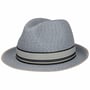 Striped Band Fedora Strohoed denim