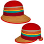 Multicolour Hoed met Schuine Rand by bedacht bont