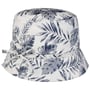 Allover Leaves Bucket Stoffen Hoed by Lipodo wit-blauw