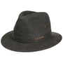 Herringbone Traveller Stoffen Hoed by Stetson antraciet-zwart