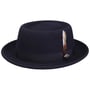 Carsen LiteFelt Pork Pie Hoed by JJ Hats donkerblauw