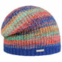 Multicolour Bouclé Beanie Muts by Seeberger blauw
