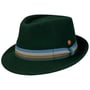 Four Colour Band Trilby Wollen Hoed by Mayser donker groen