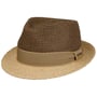 Twotone Toyo Trilby Raffia Hoed by Stetson donkerbruin