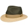 Twotone Toyo Traveller Raffia Hoed by Stetson donkerolijfgroen