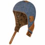 Linnen Cabriomuts met Leer by Stetson denim