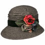 Meluna Flower Stoffen Hoed by GREVI beige-zwart