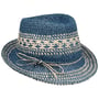 Twotone Trilby Strohoed by Loevenich donkerblauw