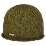 Landesta Muts met Imitatiebont by Seeberger olijfgroen