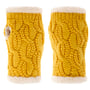Cable Knit Gebreide Polswarmers by Seeberger geel