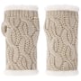 Cable Knit Gebreide Polswarmers by Seeberger lichtbeige