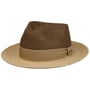Twotone Toyo Fedora Raffia Hoed by Stetson donkerbruin