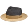 Twotone Toyo Fedora Raffia Hoed by Stetson donkerblauw