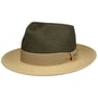 Twotone Toyo Fedora Raffia Hoed by Stetson donkerolijfgroen
