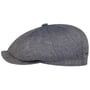 Hatteras 8 Panel Linnen Flat Cap by Stetson blauw-gemêleerd