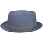 Houndstooth Ribbon Pork Pie Hoed by Lierys blauw