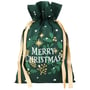 Cadeauzakje Merry Christmas 30 cm x 45 cm groen