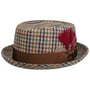 Houndstooth Pork Pie Wollen Hoed by Alfonso D’Este beige-bruin