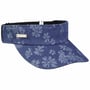 Floral Print Denim Visor by Seeberger denim-donkerblauw