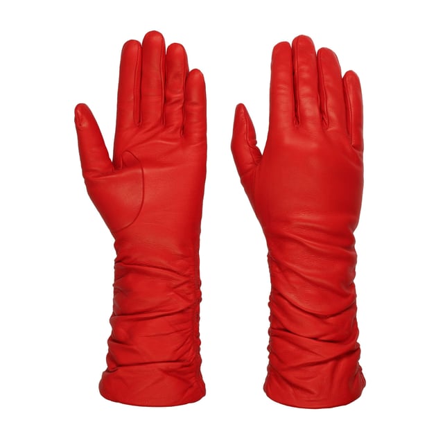 1 paar vrouwen lange handschoen, lakleer handschoenen